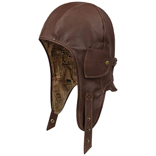 Stetson Classic Convertible Fliegermütze - Braune Mütze aus Leder & Baumwolle - Rustikaler Leder-Look - Made in Germany - Unisex - Für alle Jahreszeiten braun L (58-59 cm) von Stetson