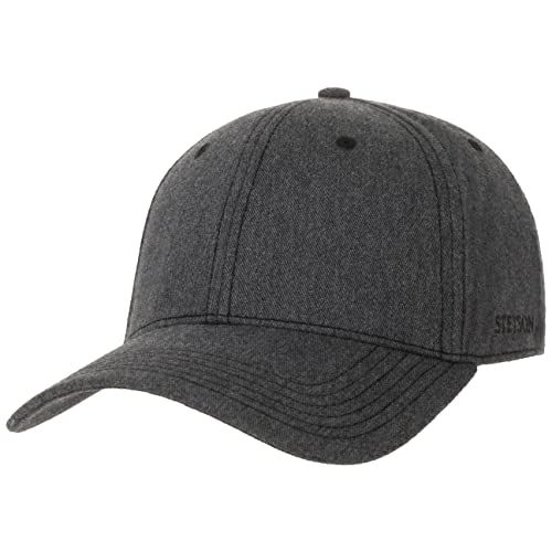 Stetson Classic Cotton Melange Cap Damen/Herren (55-60 cm) - Baseballkappe aus 100% Baumwolle - Kappe mit UV-Schutz 40+ - Größenverstellbar - Frühling/Sommer anthrazit One Size von Stetson