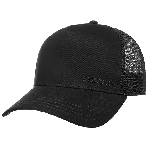 Stetson Classic Cotton Trucker Cap Small - Einfarbige Kappe - Größenverstellbar - Herren - Baseballcap mit Netz-Einsatz schwarz One Size von Stetson