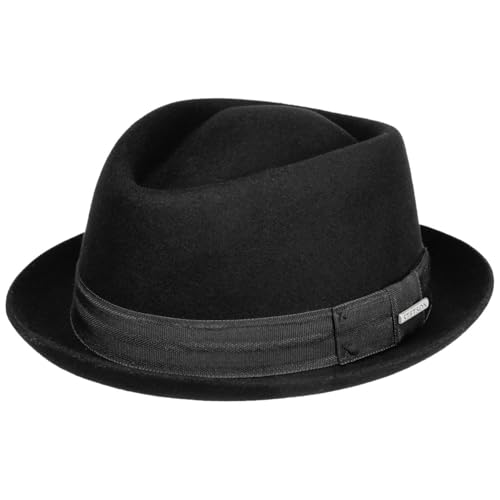 Stetson Classic Pork Pie Wollhut Herren Sommer Winter schwarz L (58-59 cm) von Stetson