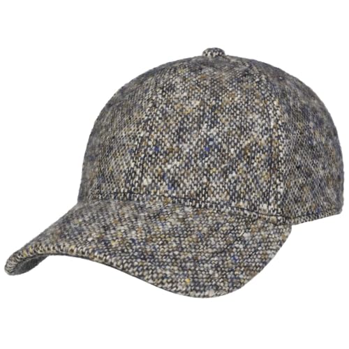 Stetson Classic Donegal Tweed Cap - Flache Form - Wollcap mit Schirm - Größenverstellbar (56-60 cm) aus Schurwolle - Unisex - Herbst/Winter blau One Size von Stetson