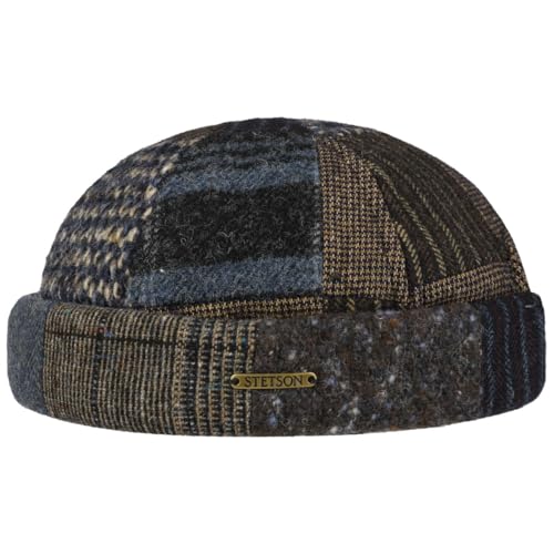Stetson Classic Patchwork Dockermütze Herren Made in EU Herbst Winter braun-blau S (54-55 cm) von Stetson