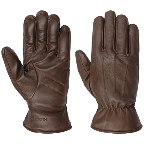 Stetson Classic Sheepskin Lederhandschuhe Fingerhandschuhe Handschuhe Herren - mit Futter Herbst-Winter - 10 HS braun von Stetson