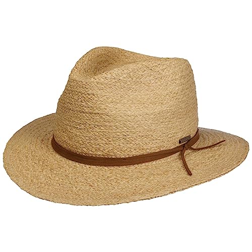 Stetson Classic Traveller Raffiahut - Naturfarbener Hut - Sommerlicher Sonnenhut mit Ledergarniturband - Unisex - Frühjahr/Sommer Natur XXL (62-63 cm) von Stetson