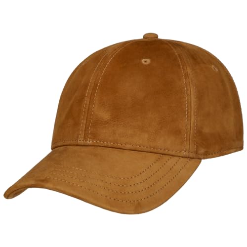 Stetson Veloursledercap Classic Curved Brim Herren Elegante Ledercap Strapback Ganzjährig Cognac L (58-59 cm) von Stetson