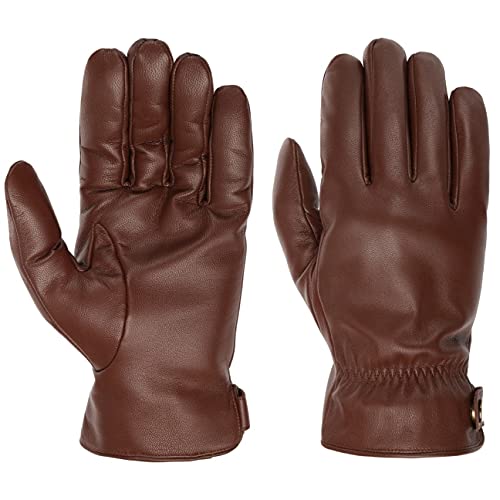 Stetson Conductive Lederhandschuhe Handschuhe Herrenhandschuhe Fingerhandschuhe Herren - mit Futter Herbst-Winter - 8 HS braun von Stetson