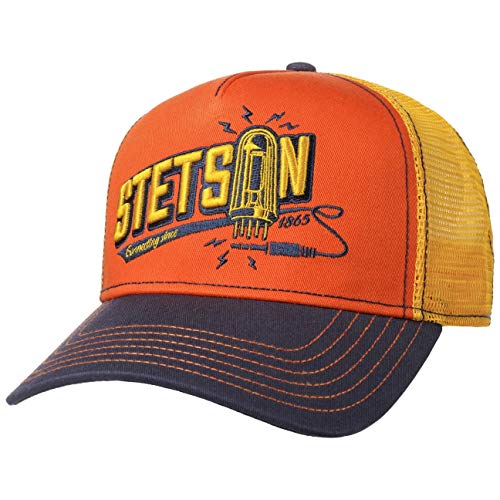 Stetson Connecting Trucker Cap Herren - One-Size (54-61 cm) - Aus 100% Baumwolle - Größenverstellbar - Gefüttert mit Baumwolle - Snapback mit Mesheinsatz - Sommer/Winter gelb One Size von Stetson