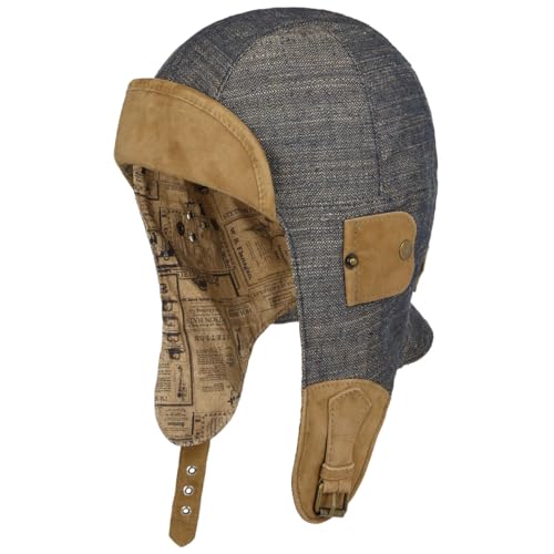 Stetson Convertible Fliegermütze Herringbone Unisex Made in Germany blau XL (60-61 cm) von Stetson