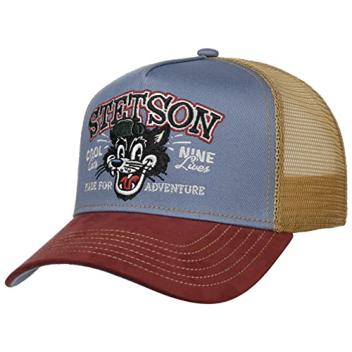 Stetson Cool Cats Trucker Cap Basecap Baseballcap Truckercap Meshcap Damen/Herren - Snapback, mit Schirm Frühling-Sommer Herbst-Winter - One Size rot von Stetson