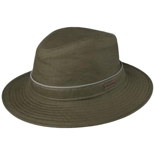 Stetson Coralville Traveller Outdoorhut Herren - Hut aus 90% Leinen - Gefüttert - Wasserabweisend & temperaturregulierend - Mit Reflektorband - Unifarben - Wanderhut Herbst/Winter Oliv L (58-59 cm) von Stetson