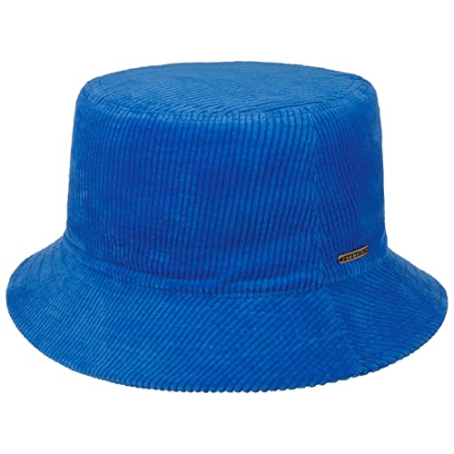 Stetson Cord Bucket Baumwollhut Fischerhut Stoffhut Anglerhut Damen/Herren - Made in The EU mit Futter Winter Herbst-Winter - L (58-59 cm) blau von Stetson