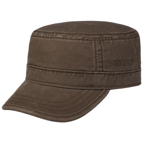 Stetson Gosper Army Cap Damen/Herren - Urban Armycap aus Baumwolle - Militärcap mit UV-Schutz 40 - Mütze Militär Sommer/Winter braun XL (60-61 cm) von Stetson