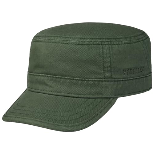 Stetson Gosper Army Cap Damen/Herren - Urban Armycap aus Baumwolle - Militärcap mit UV-Schutz 40 - Mütze Militär Sommer/Winter dunkelgrün L (58-59 cm) von Stetson