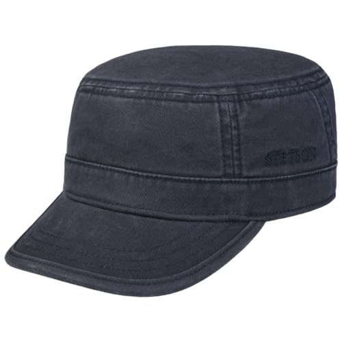 Stetson Gosper Army Cap Damen/Herren - Urban Armycap aus Baumwolle - Militärcap mit UV-Schutz 40 - Mütze Militär Sommer/Winter dunkelblau M (56-57 cm) von Stetson