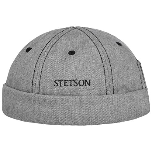 Stetson Cotton Melange Dockermütze Baumwollmütze Dockercap Herren - mit Umschlag, Docker Frühling-Sommer Herbst-Winter - L (58-59 cm) hellgrau von Stetson