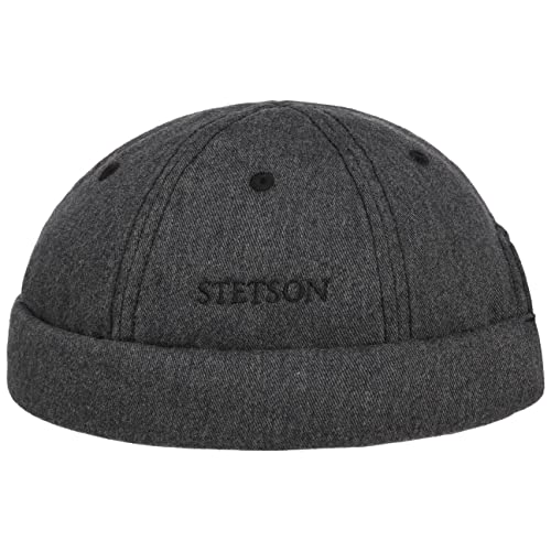 Stetson Cotton Melange Dockermütze Baumwollmütze Dockercap Herren - mit Umschlag, Docker Frühling-Sommer Herbst-Winter - XL (60-61 cm) anthrazit von Stetson