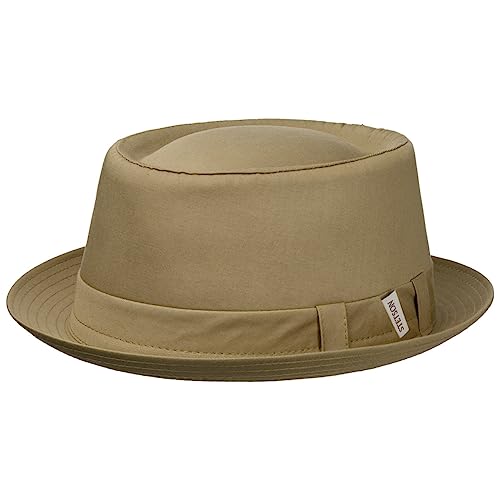 Stetson Cotton Pork Pie Stoffhut - Einfarbiger Hut - Klassischer Schnitt - Made in Italy - Für Damen und Herren - Frühjahr/Sommer Khaki L (58-59 cm) von Stetson