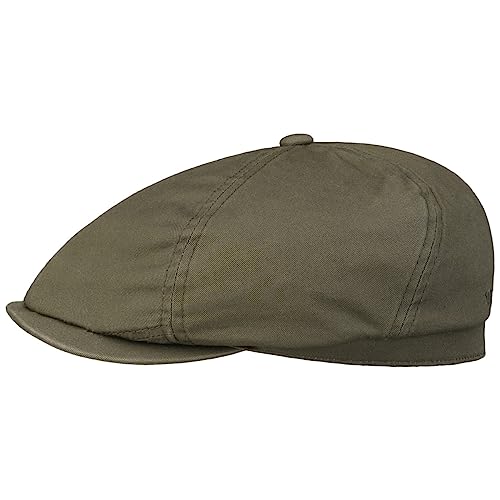 Stetson Cotton Twill Flatcap Schirmmütze Schiebermütze Baumwollcap Damen/Herren - mit Schirm, Futter Frühling-Sommer - L (58-59 cm) Oliv von Stetson