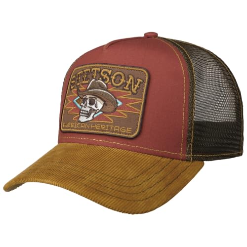 Stetson Cowboy Skull Trucker Cap Baumwolle Herren Sommer Winter rot One Size Small von Stetson