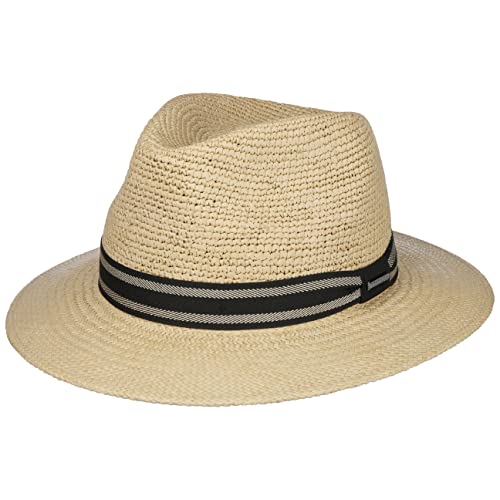 Stetson Crochet Traveller Panamahut - Naturfarbener Hut - Eleganter Strohhut mit UV-Schutz - Made in Ecuador - Unisex - Frühjahr/Sommer Natur L (58-59 cm) von Stetson