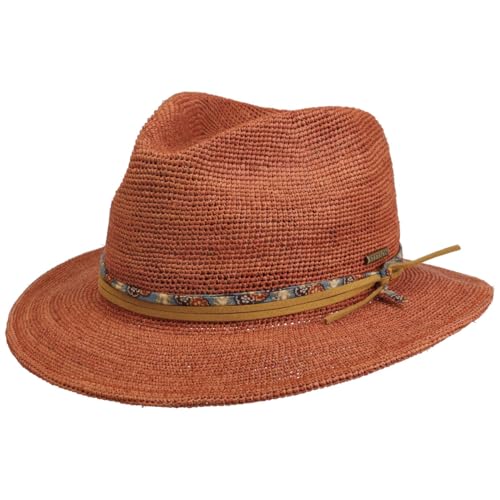Stetson Crochet Traveller Strohhut Damen Sommer Herren rost L (58-59 cm) von Stetson