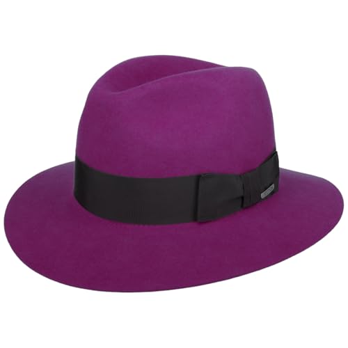 Stetson Dalion Haarfilzhut Herren Damen Wasserabweisend Packable Traveller Hut Kaninchenhaar Sommer Winter Fuchsia 56 cm von Stetson