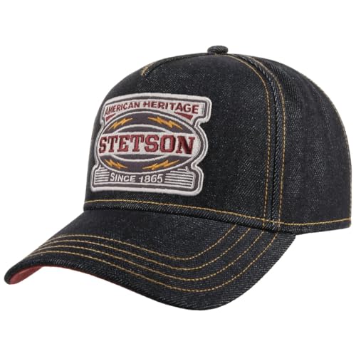Stetson Dark Denim Cap Basecap Baseballcap Snapback Herren - Snapback, mit Schirm, Schirm Frühling-Sommer Herbst-Winter Frühjahr Sommer Herbst Winter - One Size Denim-dunkelblau von Stetson