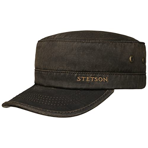 Stetson Datto Armycap Winter - Wintercap Herren - Militarycap Baumwolle - Herrencap UV-Schutz (40+) - Armykappe wasserabweisend - Männercap gefüttert - Cap Herbst/Winter - Kappe braun XXL (62-63 cm) von Stetson