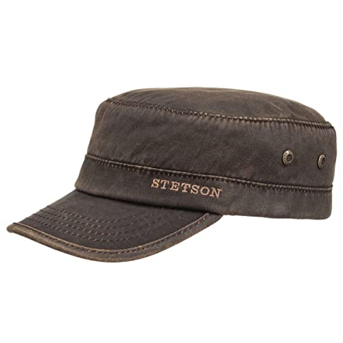 Stetson Datto Armycap Winter - Wintercap Herren - Militarycap Baumwolle - Herrencap UV-Schutz (40+) - Armykappe wasserabweisend - Männercap gefüttert - Cap Herbst/Winter - Kappe braun XXL (62-63 cm) von Stetson