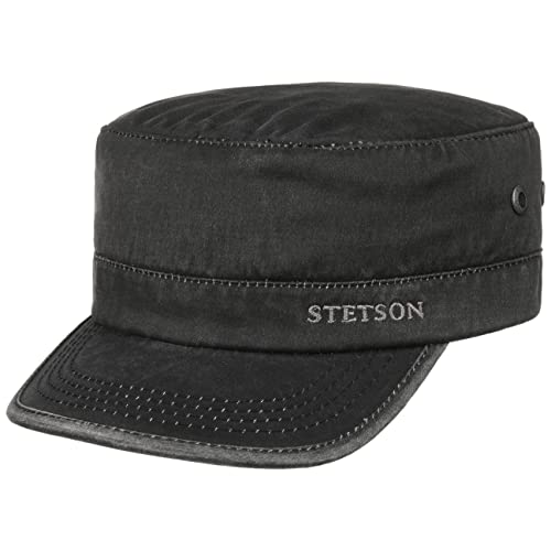 Stetson Datto Army Cap Winter Military Cap Cotton UV Protection 40+ Water-Repellent Lined Men Autumn Winter schwarz L (58-59 cm) von Stetson