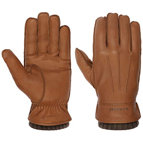 Stetson Deer Cashmere Lederhandschuhe Fingerhandschuhe Handschuhe Herrenhandschuhe Herren | mit Futter Herbst-Winter | 9 1/2 HS hellbraun von Stetson