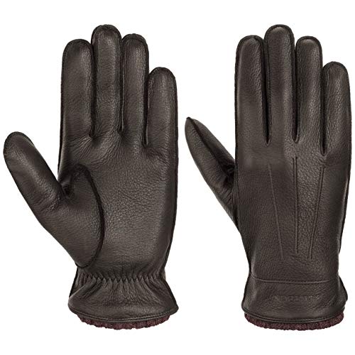 Stetson Deer Cashmere Lederhandschuhe Fingerhandschuhe Handschuhe Herrenhandschuhe Herren - mit Futter Herbst-Winter - 9 HS dunkelbraun von Stetson