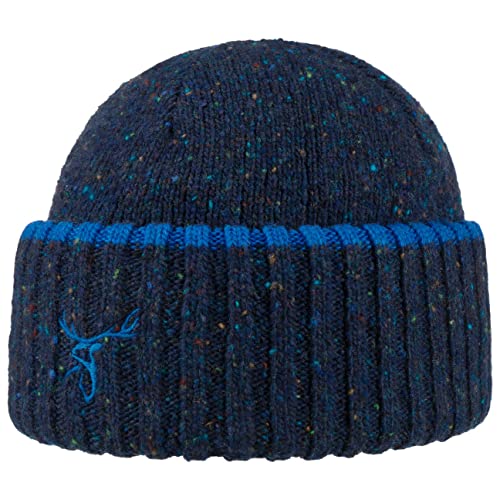 Stetson Deer Umschlagmütze Melierte Beanie Herren Made in Italy Herbst Winter dunkelblau One Size von Stetson