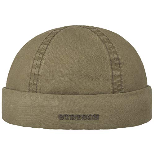 Stetson Delave Organic Cotton Dockermütze Herren - Made in The EU - Aus 100% Bio-Baumwolle - Mit UV-Schutz 40+ - Nachhaltig - Einfarbige Baumwollmütze - Dockercap Frühling/Sommer Khaki XL (60-61 cm) von Stetson