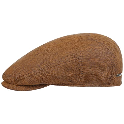 Stetson Descott Leinen Flatcap Schiebermütze Schirmmütze Leinencap Herren - Made in The EU Frühling-Sommer - 59 cm rost von Stetson