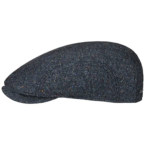Stetson Donegal Colour Spots Flatcap - Zeitlose Schirmmütze - Klassische Form - Cap in Seiden-Wollmischung - Made in The EU - Herren - Ganzjährig blau 58 cm von Stetson