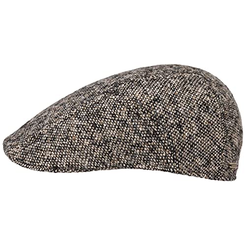 Stetson Donegal Ivy Flatcap Herren - Flat Cap aus Schurwolle - Made In EU - Schirmmütze (Schirmlänge 5cm) - Wintercap mit Baumwollfutter - Schiebermütze meliert - Herbst/Winter beige 56 cm von Stetson