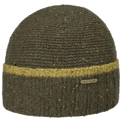 Stetson Donegal Strickmütze Beanie Made in Italy Herren Herbst Winter Oliv One Size von Stetson