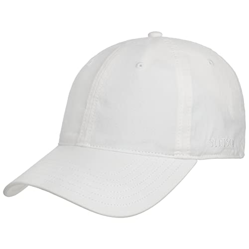 Stetson Ducor Sun Guard Fullcap Herren - Baseballcap aus Bio-Baumwolle (nachhaltig) - Frühjahr/Sommer - Cap mit Sonnenschutz UV 40+ - Basecap Stonewashed-Look - Outdoorcap weiß L (58-59 cm) von Stetson