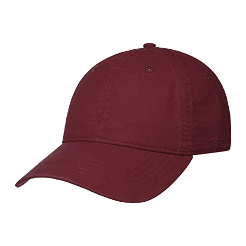 Stetson Ducor Sun Guard Fullcap Herren-Baseballkappe aus Bio-Baumwolle (nachhaltig) – Frühling/Sommer – mit UV-Schutz 40+ – Stonewash-Optik, Baseball, 7711102, Rot, 7711102 Large von Stetson