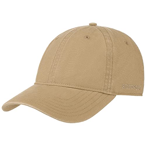 Stetson Ducor Sun Guard Fullcap Herren - Baseballcap aus Bio-Baumwolle (nachhaltig) - Frühjahr/Sommer - Cap mit Sonnenschutz UV 40+ - Basecap Stonewashed-Look - Outdoorcap Dunkelbeige L (58-59 cm) von Stetson