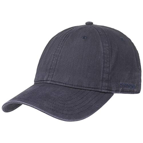 Stetson Ducor Sun Guard Fullcap Herren Baseballcap aus Bio-Baumwolle nachhaltig Frühjahr Sommer Cap mit Sonnenschutz UV 40 Stonewashed-Look Outdoorcap blau S (54-55 cm) von Stetson