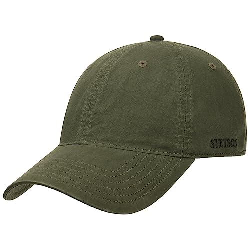 Stetson Ducor Sun Guard Fullcap Herren - Baseballcap aus Bio-Baumwolle (nachhaltig) - Frühjahr/Sommer - Cap mit Sonnenschutz UV 40+ - Basecap Stonewashed-Look - Outdoorcap dunkeloliv L (58-59 cm) von Stetson