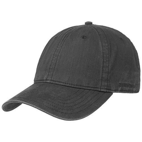 Stetson Ducor Sun Guard Fullcap Herren Baseballcap aus Bio-Baumwolle nachhaltig Frühjahr Sommer Cap mit Sonnenschutz UV 40 Stonewashed-Look Outdoorcap schwarz XL (60-61 cm) von Stetson