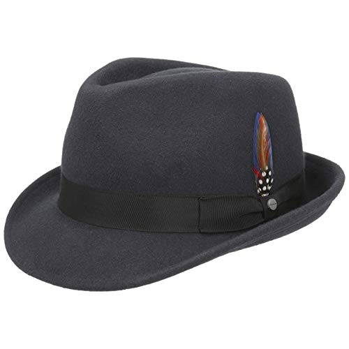 Stetson Elkader Trilby Filzhut Damen Herren Wollfilzhut Asahi Guard wasserabweisend schmutzabweisend Sommer Winter grau L (58-59 cm) von Stetson