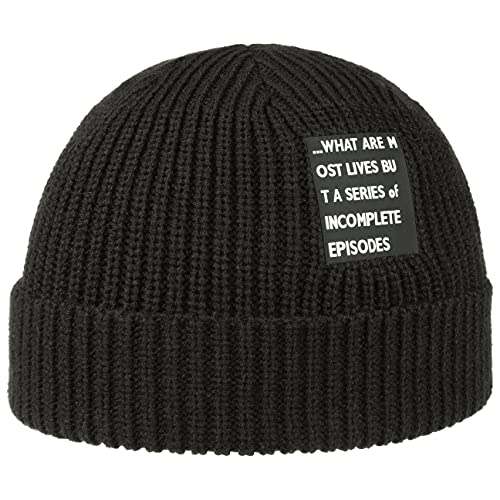 Stetson Episodes Beanie Strickmütze Wintermütze Umschlagmütze Herren - mit Umschlag Winter Herbst-Winter - One Size schwarz von Stetson