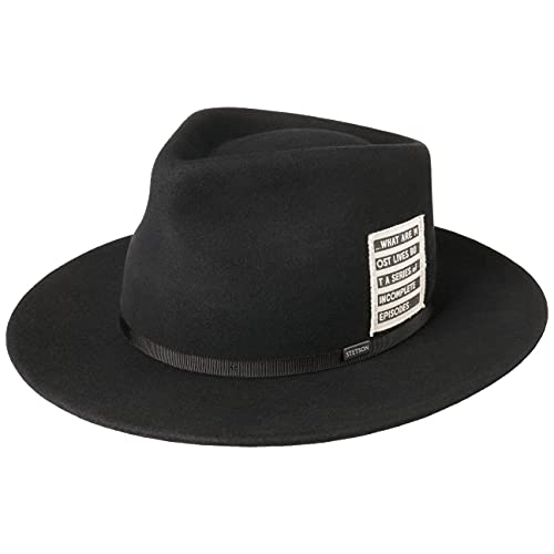 Stetson Episodes Fedora Wollhut - Einfarbiger Hut - Klassischer Travellerhut - Premium-Mix aus Wolle & Kaschmir - Herbst/Winter - Unisex - Wasserabweisend schwarz XL (60-61 cm) von Stetson