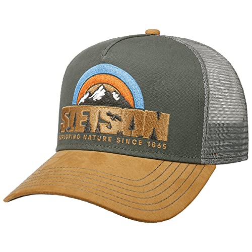 Stetson Exploring Nature Trucker Cap Basecap Baseballcap Meshcap Snapback Herren - Snapback, mit Schirm, Schirm Frühling-Sommer Herbst-Winter - Khaki von Stetson