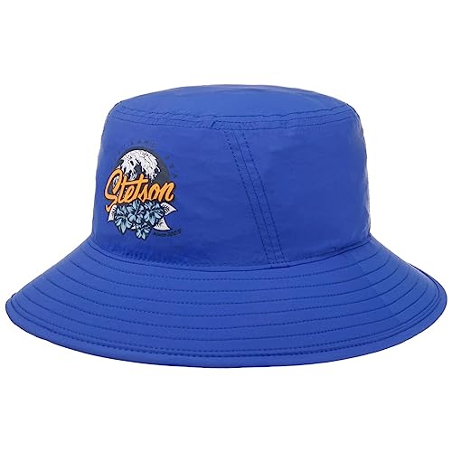 Stetson Fast Dry Sonnenhut Einfarbiger Hut mit Patch Fischerhut Damen UV-Schutz 40+ Packable Frühjahr Sommer blau XL (60-61 cm) von Stetson