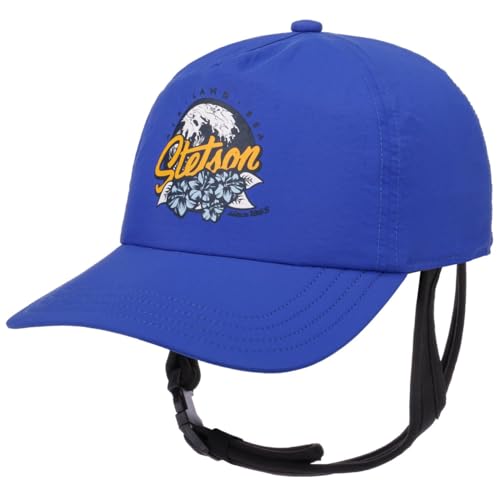 Stetson Fast Dry Cap - Curved Brim Baseballcap - Unifarbene Kappe mit Kinnband & Klettverschluss - UV-Schutz 40+ - Unisex - Frühjahr/Sommer blau One Size von Stetson